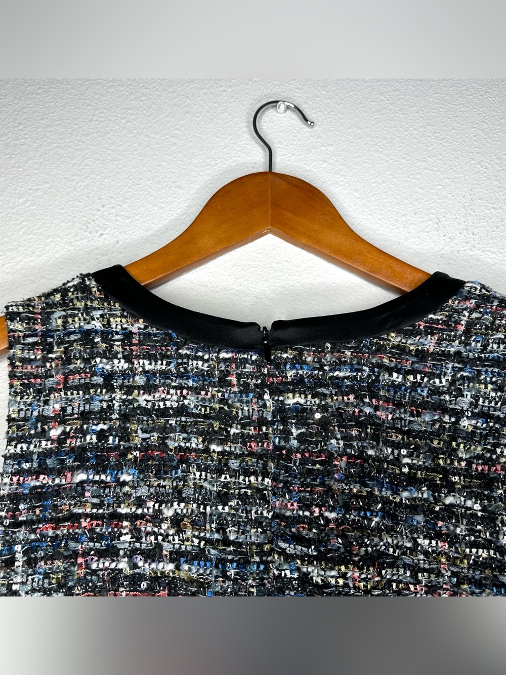 Laundry By Shelli Segal Black Multi-Color Tweed Sleeveless Shift Dress - Picture 7 of 10